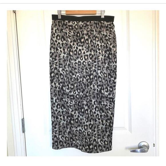 Tracy Reese Anthropologie Berlin Silk Leopard Pencil Skirt - Picture 3 of 8